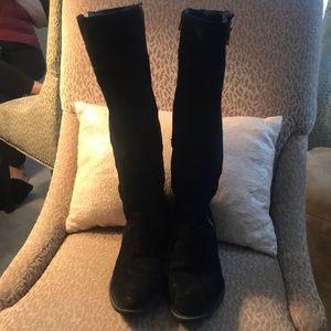 Born black distressed suede boots